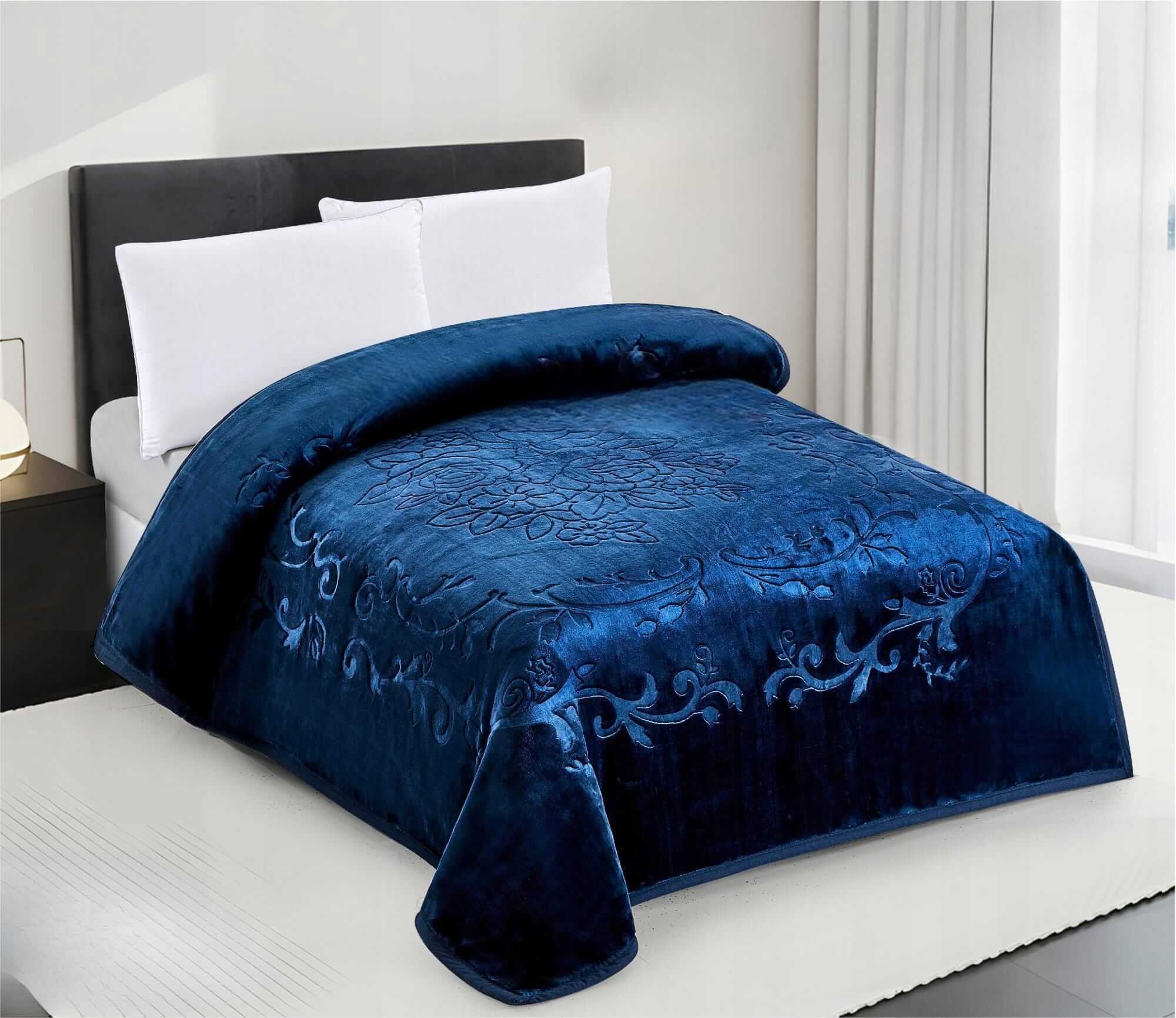 Koc-Elway-160x210-Tloczony-Granat-Gruby-Cieply-Koc-Narzuta-Pled-Granat