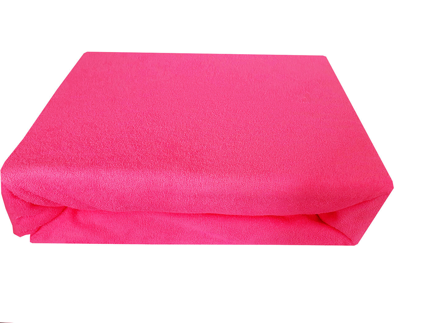 Prześcieradło frotte z gumką rozmiar 140x200 ciemny różowy