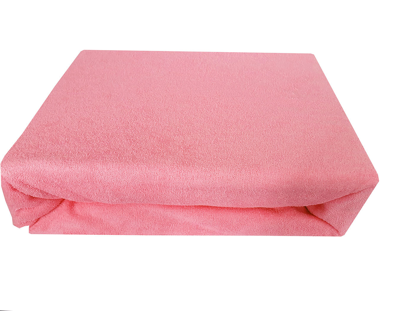 Prześcieradło frotte z gumką rozmiar 200×220 kolor jasny róż