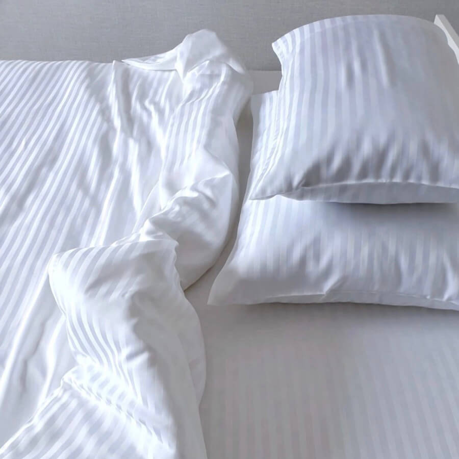 Pościel Hotelowa Adamaszkowa 200x220 Biała