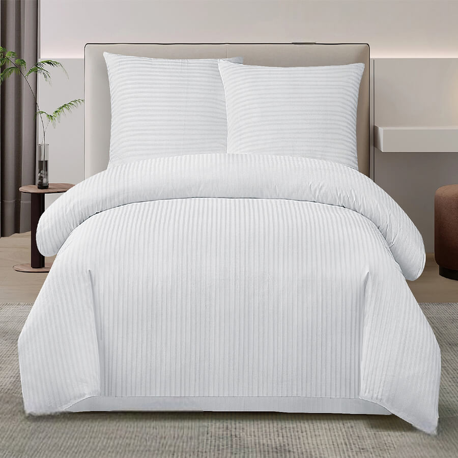 Pościel Hotelowa z Adamaszku 160x200 Biała