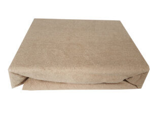 Prześcieradło frotte z gumką rozmiar 90×200 kolor beżowy