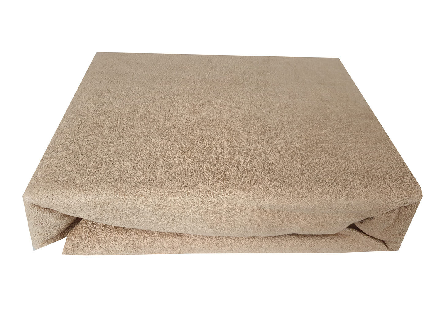 Prześcieradło frotte z gumką rozmiar 90×200 kolor beżowy