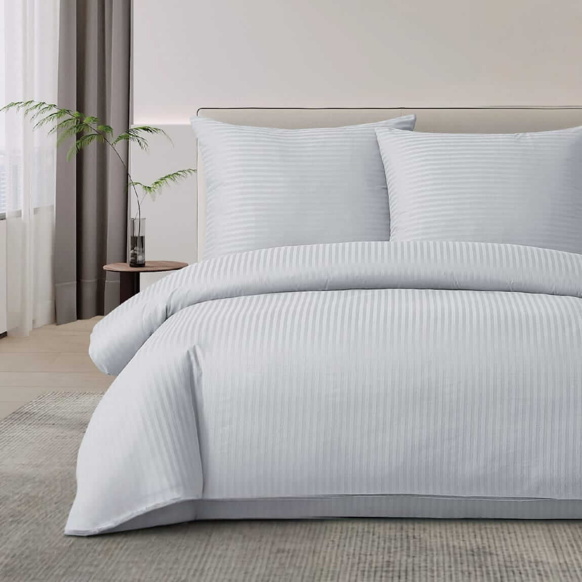 Pościel Hotelowa z Adamaszku 160x200 Jasnoszara