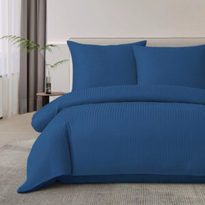 Pościel Hotelowa z Adamaszku 200x220 Niebieska